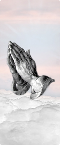 Praying Hands Clouds Pink